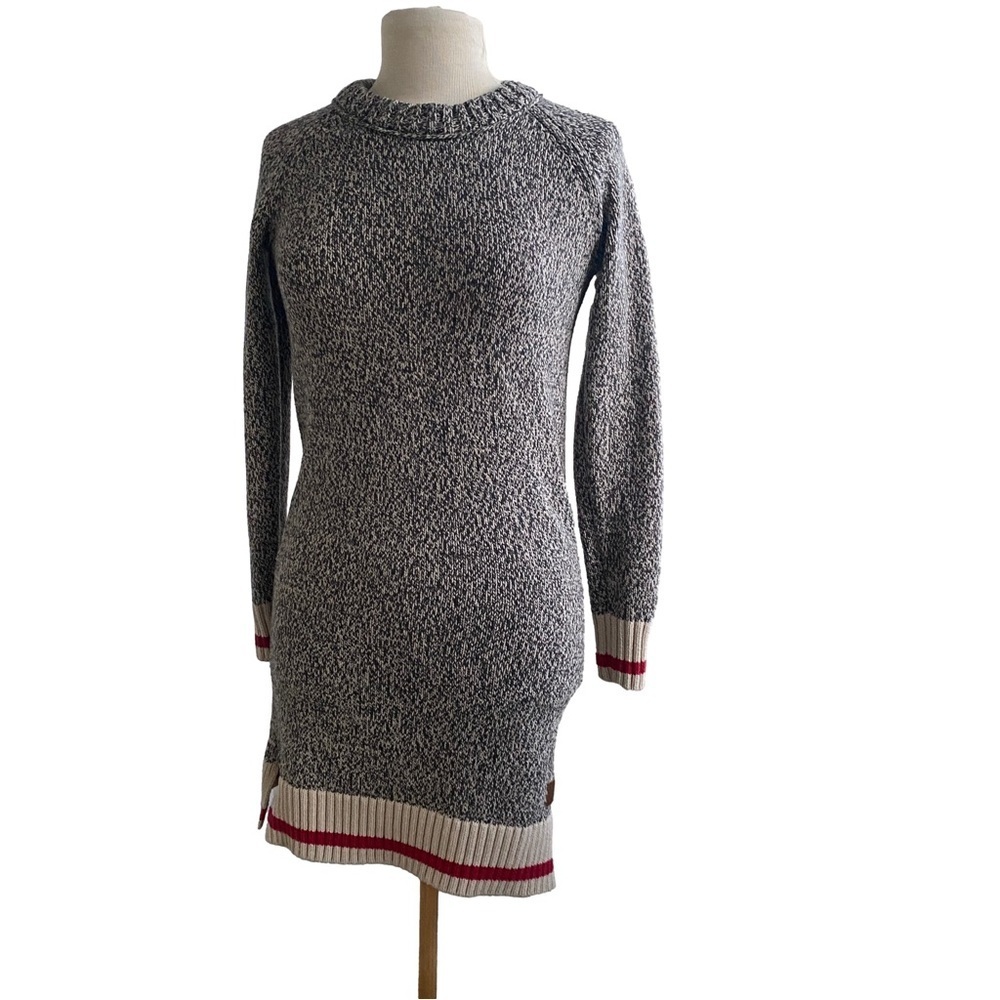 Roots Cabin Work Sock Pattern Sweater Dress Size XS - Picture 3 of 9